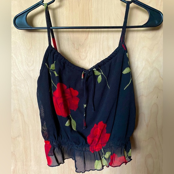 Maria Rose Print Crop Top Two-Piece Set